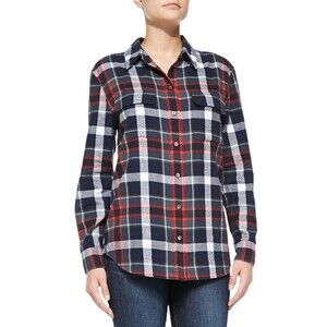 Equipment Femme Signature Plaid Flannel Shirt Medium Cotton Fall Classic Preppy